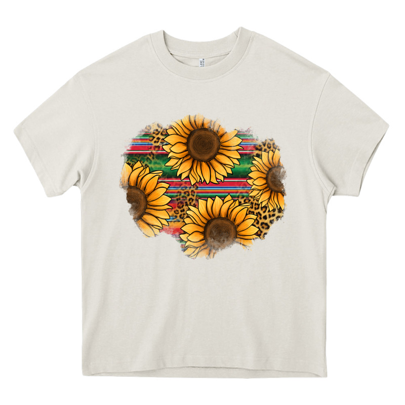 Sunflower Leopard Serape Patch Heavy Core Tee by Jasminsmagicworld | Teevron