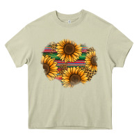 Mossy sunflower leopard serape patch Heavy Core Tee - Jasminsmagicworld