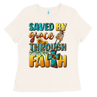 Saved By Grace Through Faith Ladies Tee | Teevron