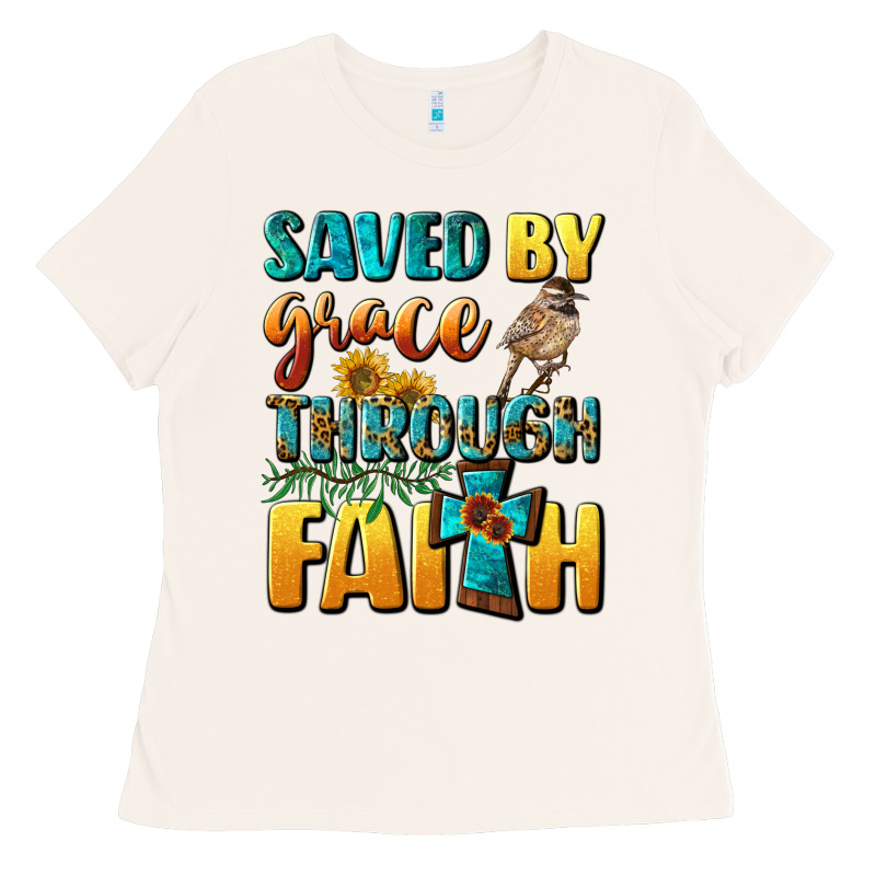 Saved By Grace Through Faith Ladies Tee by BundleAndBundleShop | Teevron