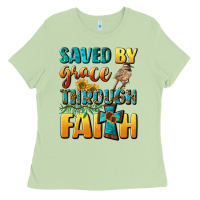 Matcha saved by grace through faith Ladies Tee - BundleAndBundleShop