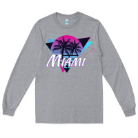 Heather Grey miami beach souvenir vintage 80s Long Sleeve Tee - linhVisuals