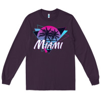Plum miami beach souvenir vintage 80s Long Sleeve Tee - linhVisuals