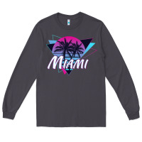 Smoke miami beach souvenir vintage 80s Long Sleeve Tee - linhVisuals
