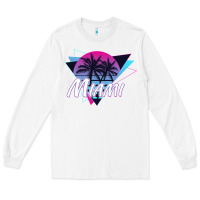 White miami beach souvenir vintage 80s Long Sleeve Tee - linhVisuals