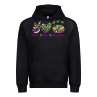Black peace love mardi gras king cake Urban Hoodie - RanaPortraitStore