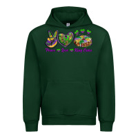 Forest Green peace love mardi gras king cake Urban Hoodie - RanaPortraitStore