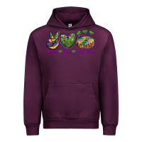 Mauve Wine peace love mardi gras king cake Urban Hoodie - RanaPortraitStore