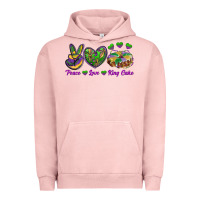 Pigment Salmon peace love mardi gras king cake Urban Hoodie - RanaPortraitStore