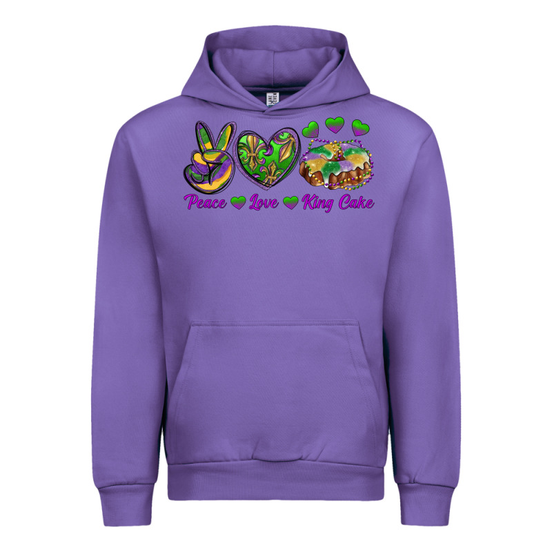 Peace Love Mardi Gras King Cake Urban Hoodie by RanaPortraitStore | Teevron
