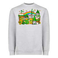 Heather Grey st patricks day gnomes coffee cups Heavyweight Sweatshirt - Jasminsmagicworld