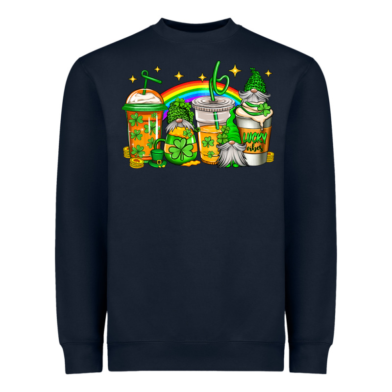 St Patricks Day Gnomes Coffee Cups Heavyweight Sweatshirt by Jasminsmagicworld | Teevron