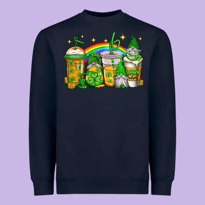 St Patricks Day Gnomes Coffee Cups Heavyweight Sweatshirt Designed By Jasminsmagicworld