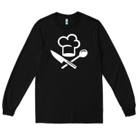 Black chef hat knife spoon Long Sleeve Tee - linhVisuals