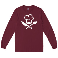 Burgundy chef hat knife spoon Long Sleeve Tee - linhVisuals