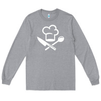 Heather Grey chef hat knife spoon Long Sleeve Tee - linhVisuals