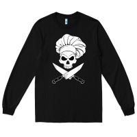 Black chef skull and crossbones knives halloween Long Sleeve Tee - linhVisuals
