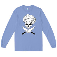 Colony Blue chef skull and crossbones knives halloween Long Sleeve Tee - linhVisuals