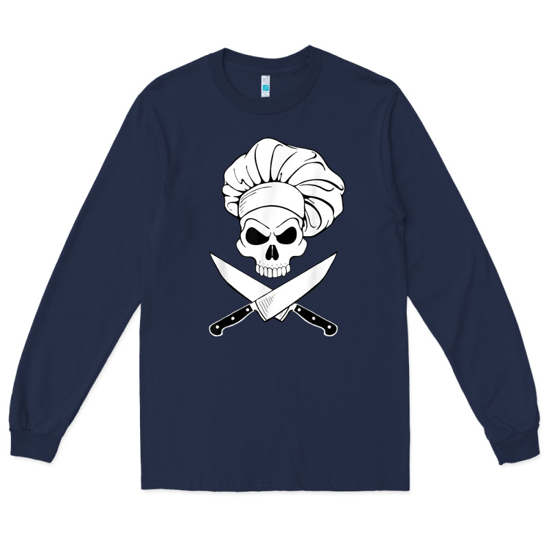 Chef Skull And Crossbones Knives Halloween Long Sleeve Tee by linhVisuals | Teevron