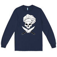Navy chef skull and crossbones knives halloween Long Sleeve Tee - linhVisuals