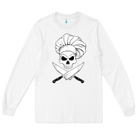 White chef skull and crossbones knives halloween Long Sleeve Tee - linhVisuals