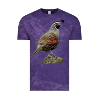 Cloud Purple California Quail Bird Vintage Tee - RanaPortraitStore
