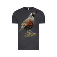 Vintage Black California Quail Bird Vintage Tee - RanaPortraitStore