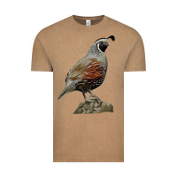 Vintage Coffee California Quail Bird Vintage Tee - RanaPortraitStore