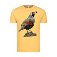 Vintage Mustard California Quail Bird Vintage Tee - RanaPortraitStore