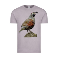 Vintage Zinc California Quail Bird Vintage Tee - RanaPortraitStore