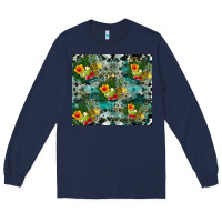 Navy summer fruits Long Sleeve Tee - CowhideDigitalArt