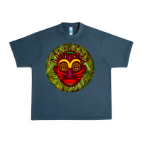 Midnight Navy african masks round earrings 4 Urban Heavy Tee - BundleAndBundleShop