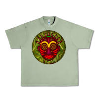 Oil Green african masks round earrings 4 Urban Heavy Tee - BundleAndBundleShop