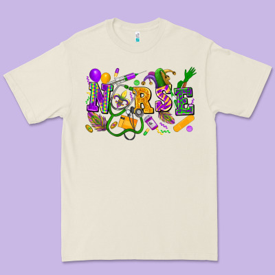 Nurse Mardi Gras Premium Tee Designed By Fadigitalartstudio