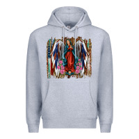 Heather Grey lady of guadalupe th of july Premium Hoodie - Jasminsmagicworld