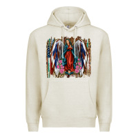 Oatmeal Heather lady of guadalupe th of july Premium Hoodie - Jasminsmagicworld