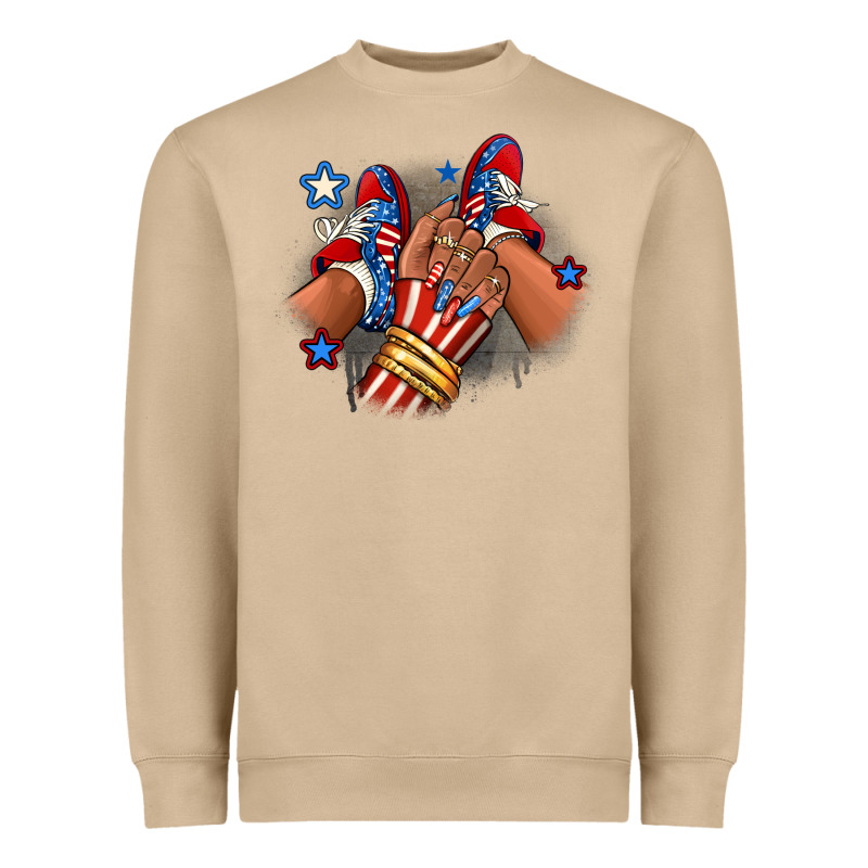 America Afro Girl Sneakers Heavyweight Sweatshirt by RanaPortraitStore | Teevron