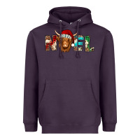 Plum noel long haired shaggy cow Heavyweight Hoodie - Jasminsmagicworld