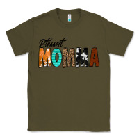 Army Green Blessed Momma Classic Tee - CowCowDesign