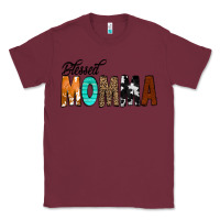 Burgundy Blessed Momma Classic Tee - CowCowDesign