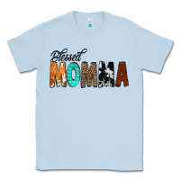 Dusty Blue Blessed Momma Classic Tee - CowCowDesign