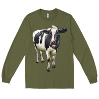 Army Green Holstein Bull Long Sleeve Tee - LillyAllenDesigns