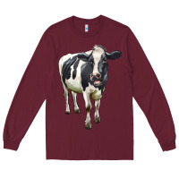 Burgundy Holstein Bull Long Sleeve Tee - LillyAllenDesigns