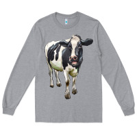 Heather Grey Holstein Bull Long Sleeve Tee - LillyAllenDesigns