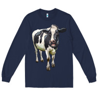 Navy Holstein Bull Long Sleeve Tee - LillyAllenDesigns