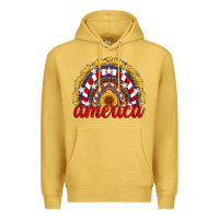 Antique Gold america sunflower rainbow Premium Hoodie - Artiststas