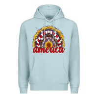 Blue Mist america sunflower rainbow Premium Hoodie - Artiststas