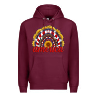 Burgundy america sunflower rainbow Premium Hoodie - Artiststas