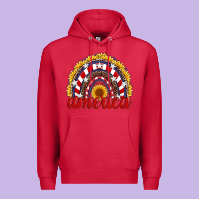 America Sunflower Rainbow Premium Hoodie Designed By Artiststas