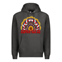 Charcoal Heather america sunflower rainbow Premium Hoodie - Artiststas